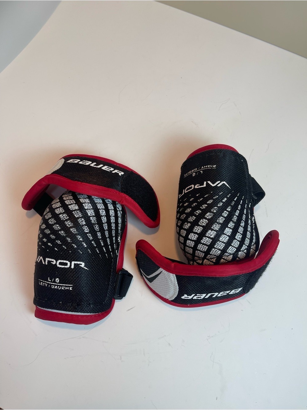 Bauer Vapor Lil Rookie Youth Hockey Elbow Pads Sz L Black Red Protective Gear